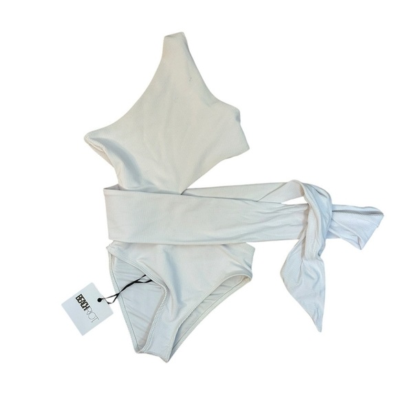 NWT Beach Riot Women's Carlie One Piece Asymmetrical Swimsuit - White XS - Picture 4 of 10